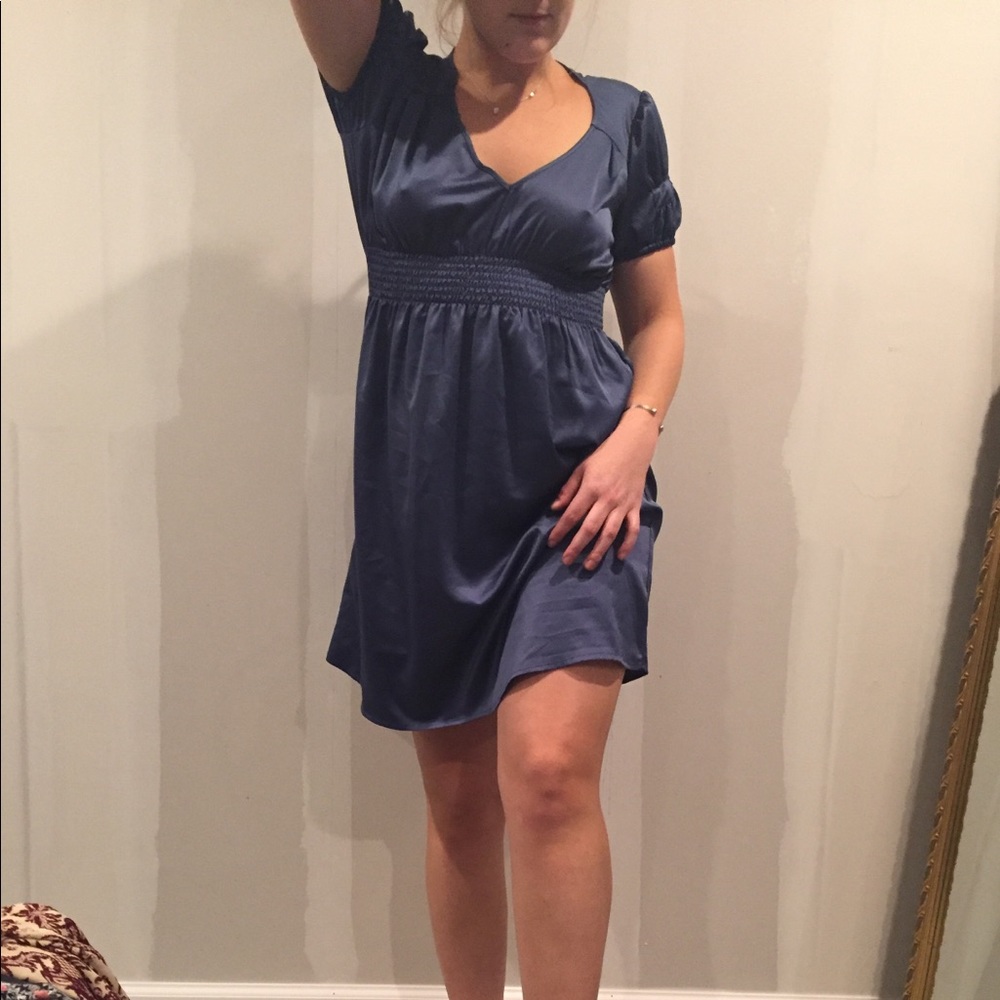 Silky dark blue dress